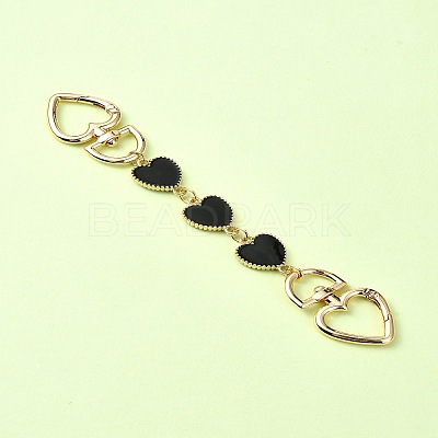 Alloy Enamel Heart Link Bag Chain FIND-YW00003-01-1