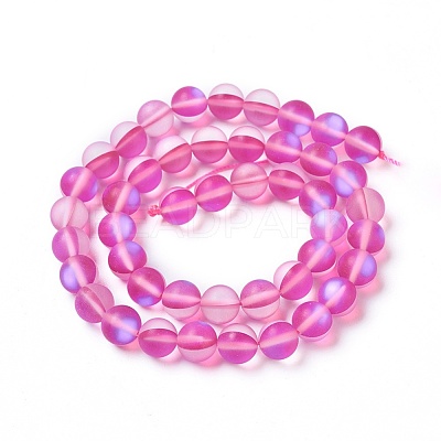 Synthetic Moonstone Beads Strands G-F142-10mm-06-1