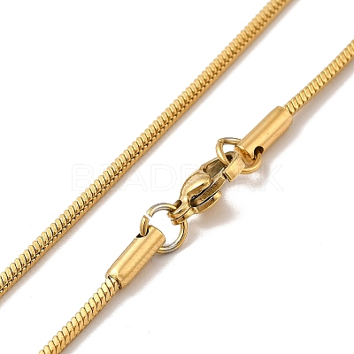 Ion Plating(IP) 304 Stainless Steel Square Snake Chain Necklaces STAS-A066-07-02G-1