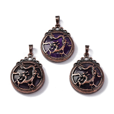 Natural Amethyst Pendants G-A241-02R-21-1
