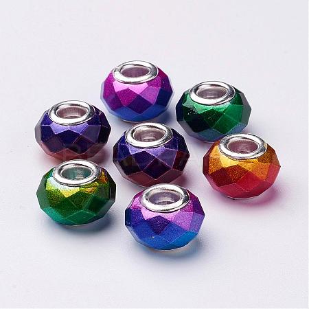 Spray Painted Glass European Beads GPDL-R006-M3-1