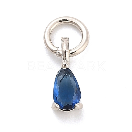 Brass Micro Pave Cubic Zirconia Charms KK-H527-13P-02-1
