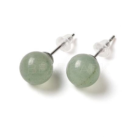 Natural Green Aventurine Stud Earrings LS-G-B075-02P-02-1