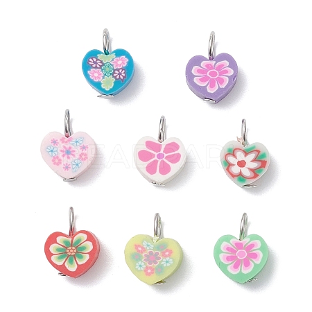 Handmade Polymer Clay Pendants PALLOY-JF04357-01-1