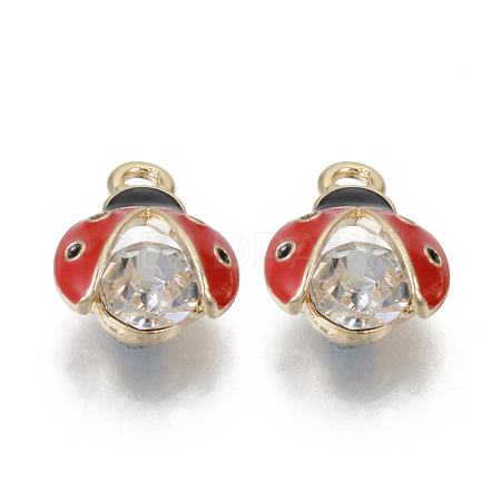 Alloy Rhinestones Enamel Pendants X-ENAM-T009-53B-RS-1