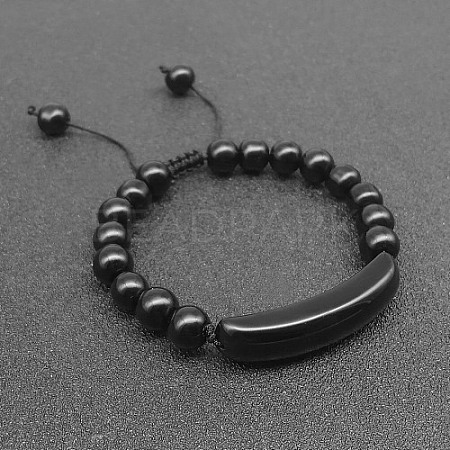 Natural Obsidian Bead Braided Bead Bracelets for Women Men LS5537-4-1