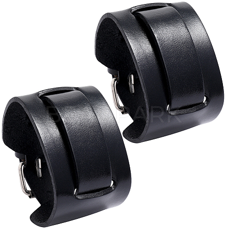 Vintage Punk Rock Style Wide Leather Cord Wristband Bracelets for Unisex BJEW-WH20007-07A-1