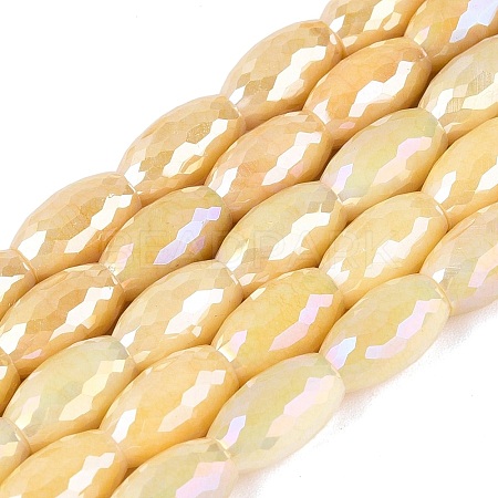 Anti-Tarnish Electroplate Glass Beads Strands EGLA-Q130-02A-08-1