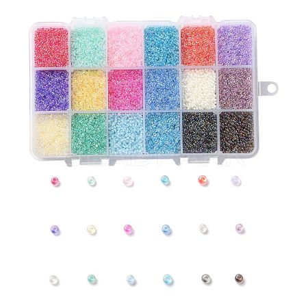 450G 18 Colors 12/0 Grade A Round Glass Seed Beads SEED-JP0012-06-2mm-1
