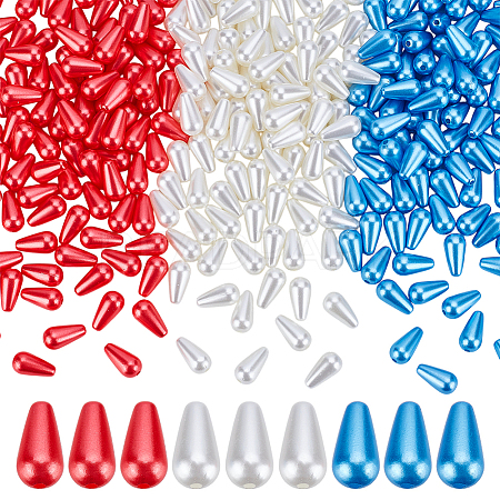 300Pcs 3 Colors ABS Plastic Beads CCB-AR0001-12-1