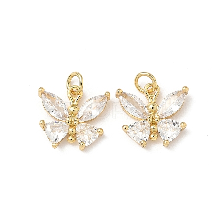Brass with Cubic Zirconia Pendants KK-Q068-05G-1