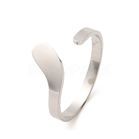 Non-Tarnish 304 Stainless Steel Open Cuff Rings RJEW-Q808-02A-P-1