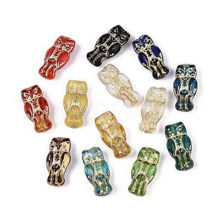 Owl Glass Beads X-GLAA-T025-33M-1