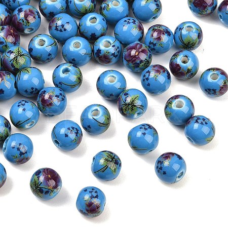 Printed Handmade Porcelain Beads PORC-R134-01-1