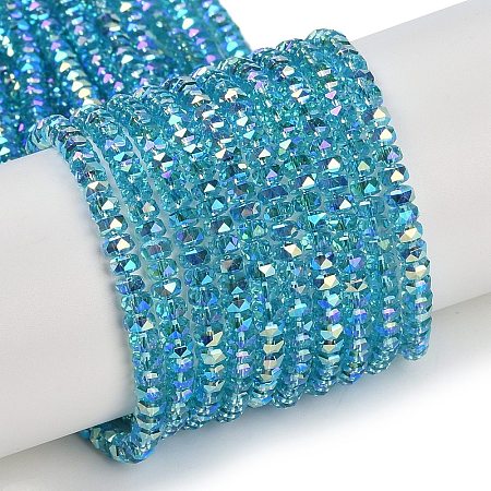 Electroplate Glass Beads Strands GLAA-Q105-03G-1