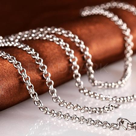 316L Surgical Stainless Steel Rolo Chain Necklaces for Men NJEW-BB07991-24-1