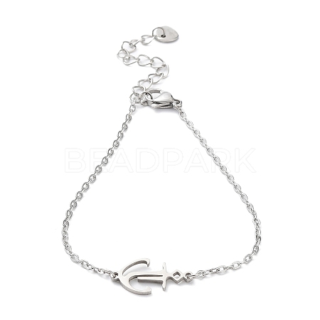Tarnish Resistant 201 Stainless Steel Link Bracelets with Cable Chains LS-BJEW-P297-01P-B-1