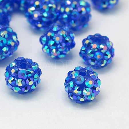 Chunky Resin Rhinestone Beads RESI-M019-5-1