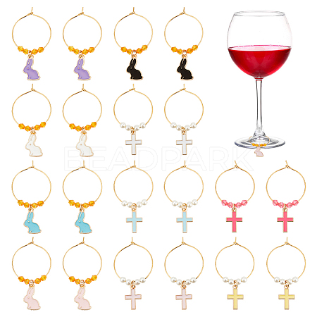 Alloy Enamel Wine Glass Charms AJEW-AB00152-1