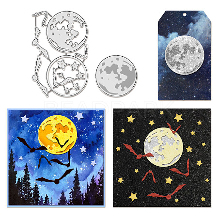 Moon Theme Carbon Steel Cutting Dies Stencils DIY-WH0309-1359-1