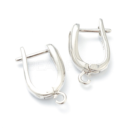 Brass Hoop Earring Findings with Latch Back Closure KK-H754-01P-1