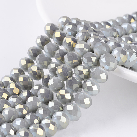 Electroplate Glass Beads Strands EGLA-A034-J8mm-Y02-1