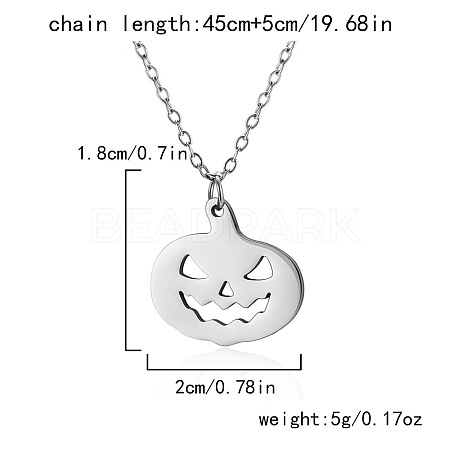 Halloween 304 Stainless Steel Laser Cut Pendant Necklaces FS-WG247A7-07-1
