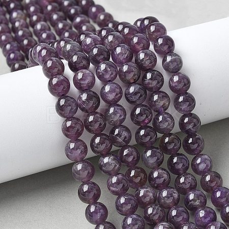 Natural Amethyst Beads Strands G-M445-8MM-01D-1