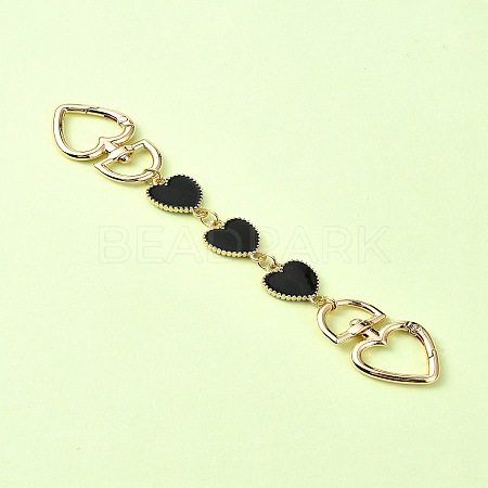 Alloy Enamel Heart Link Bag Chain FIND-YW00003-01-1