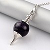 Natural Amethyst Sphere Dowsing Pendulums X-BJEW-E292-A07-2