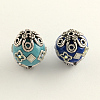 Round Handmade Rhinestone Indonesia Beads X-IPDL-Q036-12-1