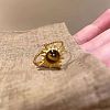 Zinc Alloy with Natural Tiger Eye Finger Rings FS-WG365DD-01-1
