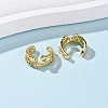 Brass Micro Pave Clear Cubic Zirconia C-Shaped with Heart Cuff Earrings EJEW-D328-05G-02-2