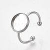 304 Stainless Steel Cuff Finger Rings Components X-STAS-T047-19A-4