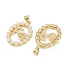 Brass & ABS Imitation Pearl Pendants KK-S526-19G-A-2