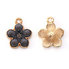 Light Gold Plated Alloy Enamel Pendants ENAM-R136-17D-2