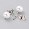 Acrylic Imitation Pearl Ball Stud Earrings STAS-Z035-05E-01-3