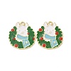 Christmas Theme Rack Plating Alloy Enamel Pendants PALLOY-O109-22LG-2