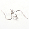 Platinum Plated 925 Sterling Silver Earring Hooks H480-3mm-P-1