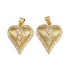 Brass Micro Pave Cubic Zirconia Pendants ZIRC-I367-07G-02-1
