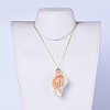 Spiral Shell Pendants Necklaces and Dangle Earrings Jewelry Sets SJEW-JS01012-8