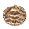 Handmade Reed Cane/Rattan Woven Beads X-WOVE-Q075-10-2