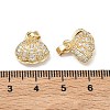 Brass Micro Pave Clear Cubic Zirconia Pendants KK-G557-30G-3