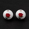 Printed Natural Wood European Beads LS-WOOD-C015-03A-4