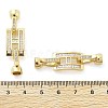 Brass with Clear Cubic Zirconia Fold Over Clasps KK-Z080-07G-3