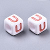 Opaque White Acrylic Beads SACR-R252-02U-2