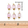 10Pcs Transparent Crackled Glass Cube Connector Charms PALLOY-JF03946-5