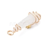 Electroplated Natural Quartz Crystal Dyed Copper Wire Wrapped Pendants PALLOY-JF02326-01-4