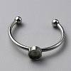 304 Stainless Steel Cuff Ring Components FIND-WH0129-74A-P-1