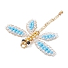 Glass Seed Beaded Dragonfly Pendants PALLOY-MZ00983-01-4